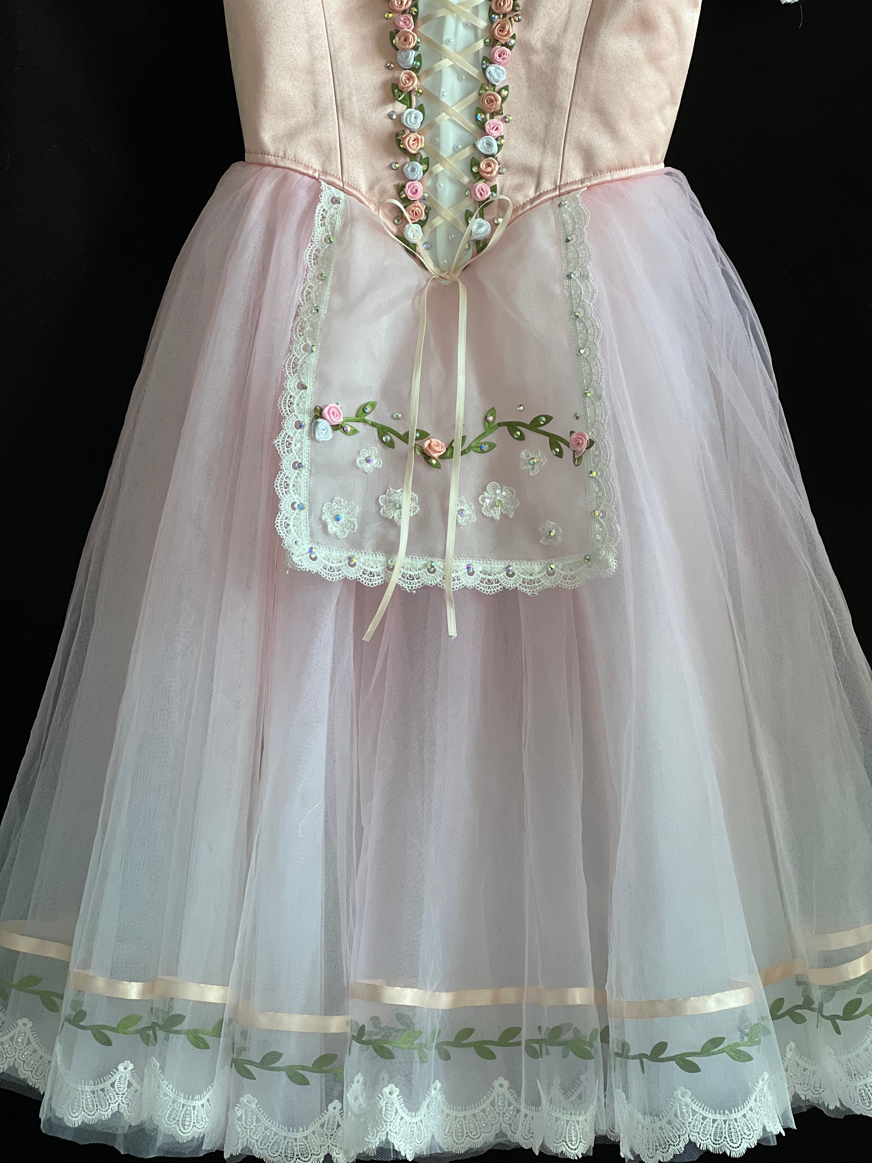 Professional Peach Pink La Fille Ma Gardée Giselle Peasant Ballet Long Romantic Tutu Dress YAGP TuTu Costume -RDFPECHPNKGSL