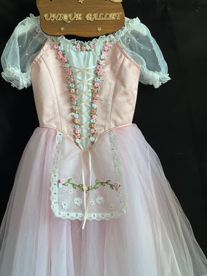 Professional Peach Pink La Fille Ma Gardée Giselle Peasant Ballet Long Romantic Tutu Dress YAGP TuTu Costume -RDFPECHPNKGSL