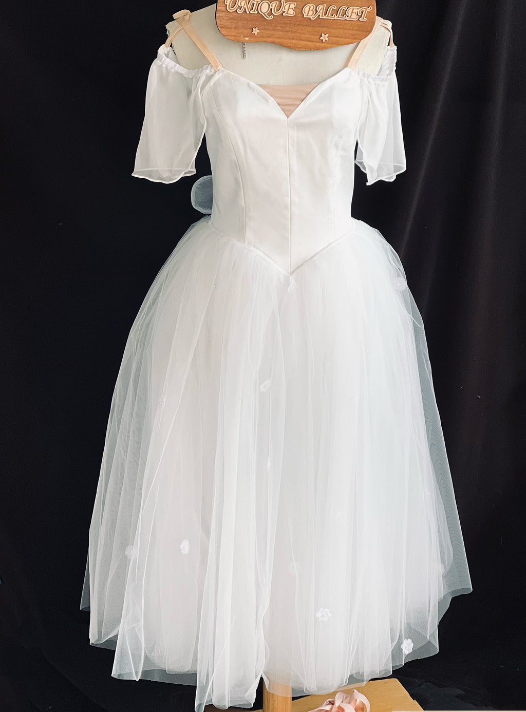 Professional White Les Sylphides Long Romantic Ballet TuTu Costume With Wings - RDFSYPH
