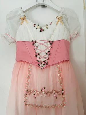 High-end 2 Pieces Professional Pink Gradient La Fille Ma Gardée Giselle Peasant Ballet Long Romantic Tutu Dress YAGP TuTu Costume- ZDPNKGSL