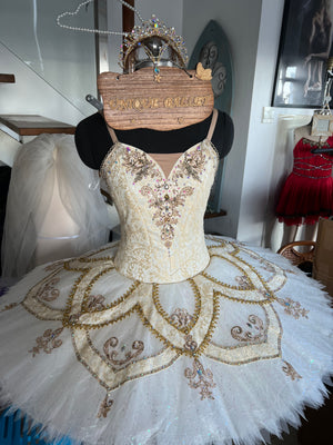 Professional Champagne Color Golden Princess Classic Ballet TuTu Costume For Sleeping Beauty Gamzatti Raymonda Paquita- CDFCHPNRMD
