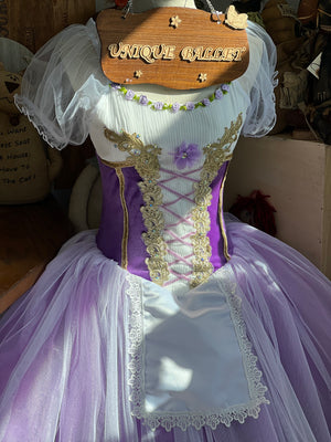 Giselle Romantic Ballet TuTu Costume Lilac Purple La Fille Mal Gardée Long Ballet Peasant Dress- RYLPURPLGSL