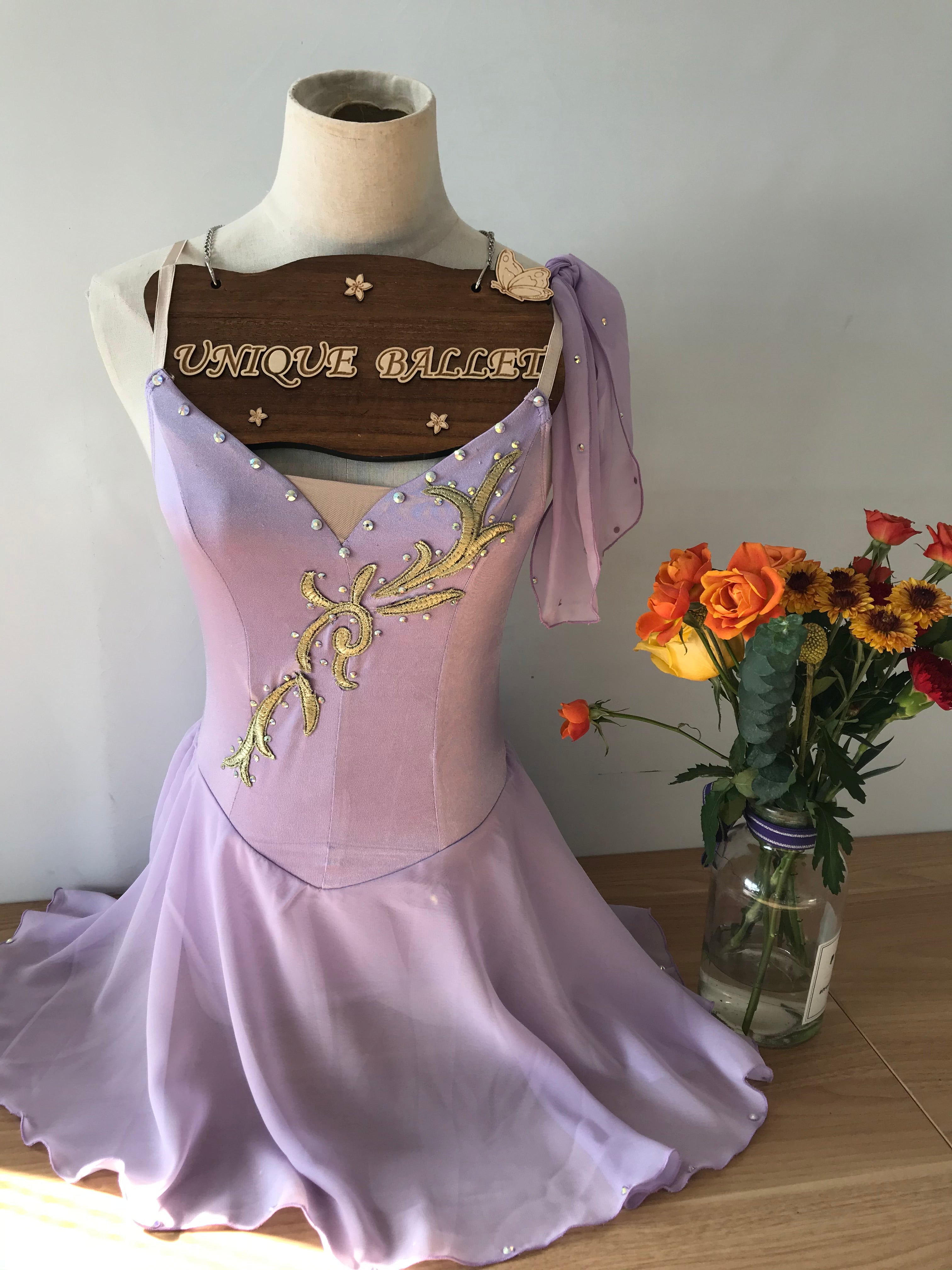 Pull Over Purple Golden Trims Cupid Lyrical Ballet Costume Modern Ballet Dress - YLLCUP01PUR