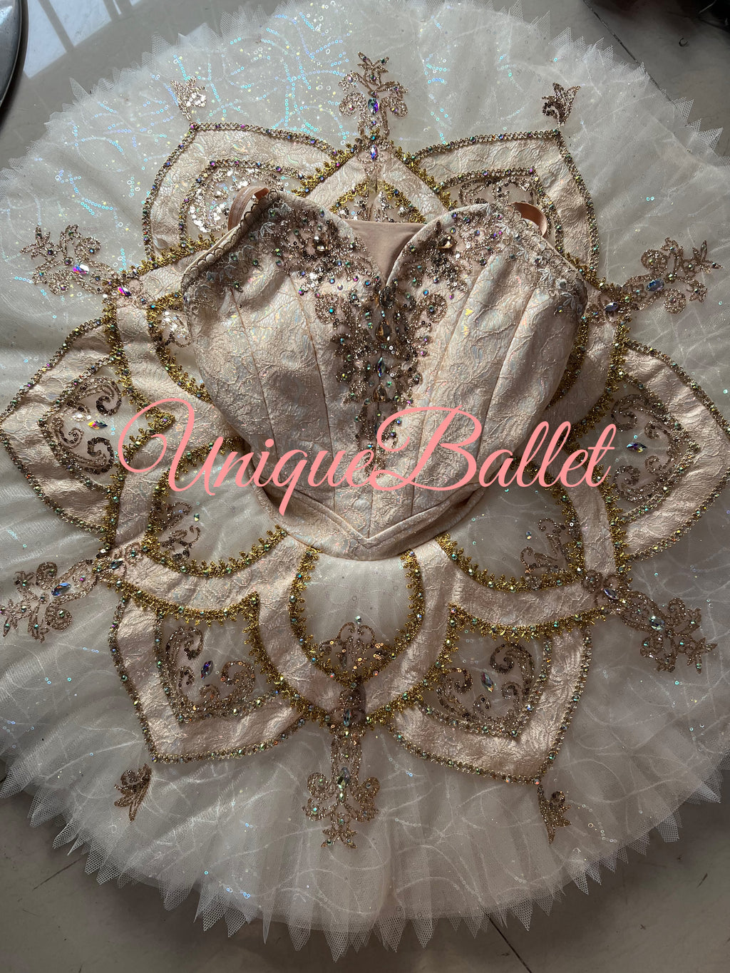 Professional Champagne Color Golden Princess Classic Ballet TuTu Costume For Sleeping Beauty Raymonda Paquita- CDFCHPNRMD
