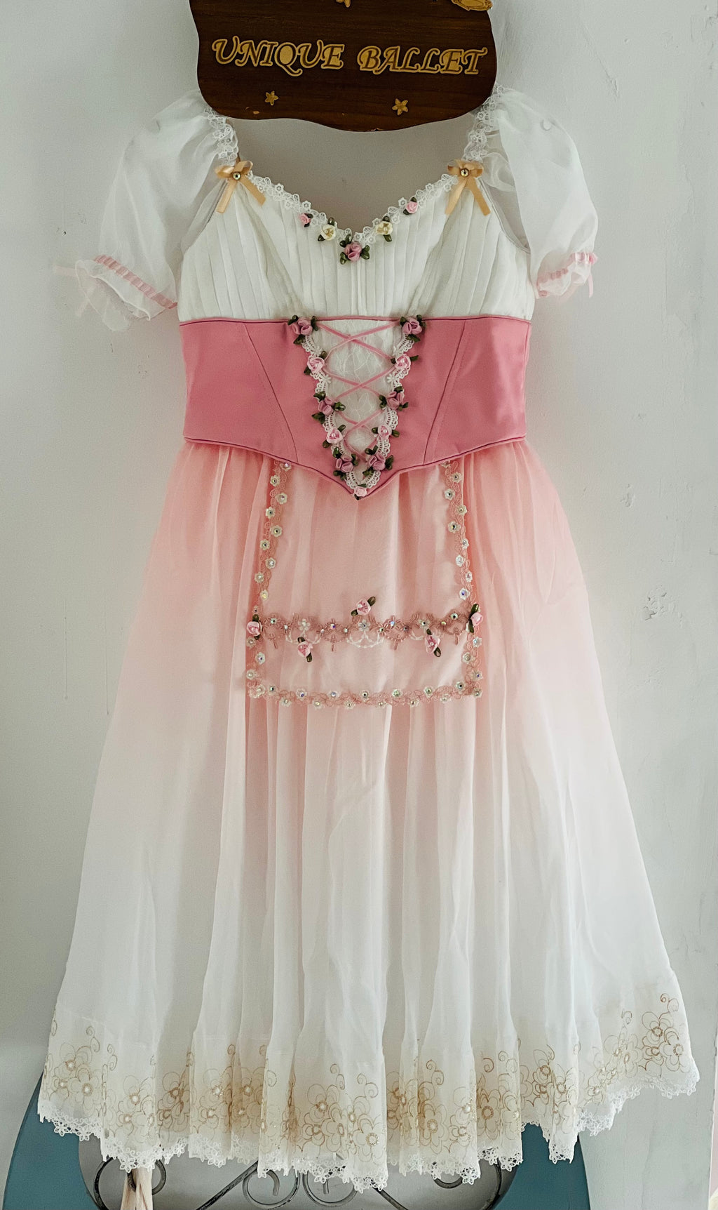 High-end 2 Pieces Professional Pink Gradient La Fille Ma Gardée Giselle Peasant Ballet Long Romantic Tutu Dress YAGP TuTu Costume- ZDPNKGSL