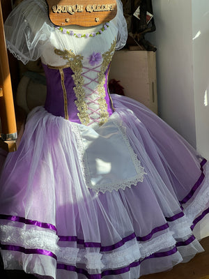 Giselle Romantic Ballet TuTu Costume Lilac Purple La Fille Mal Gardée Long Ballet Peasant Dress- RYLPURPLGSL