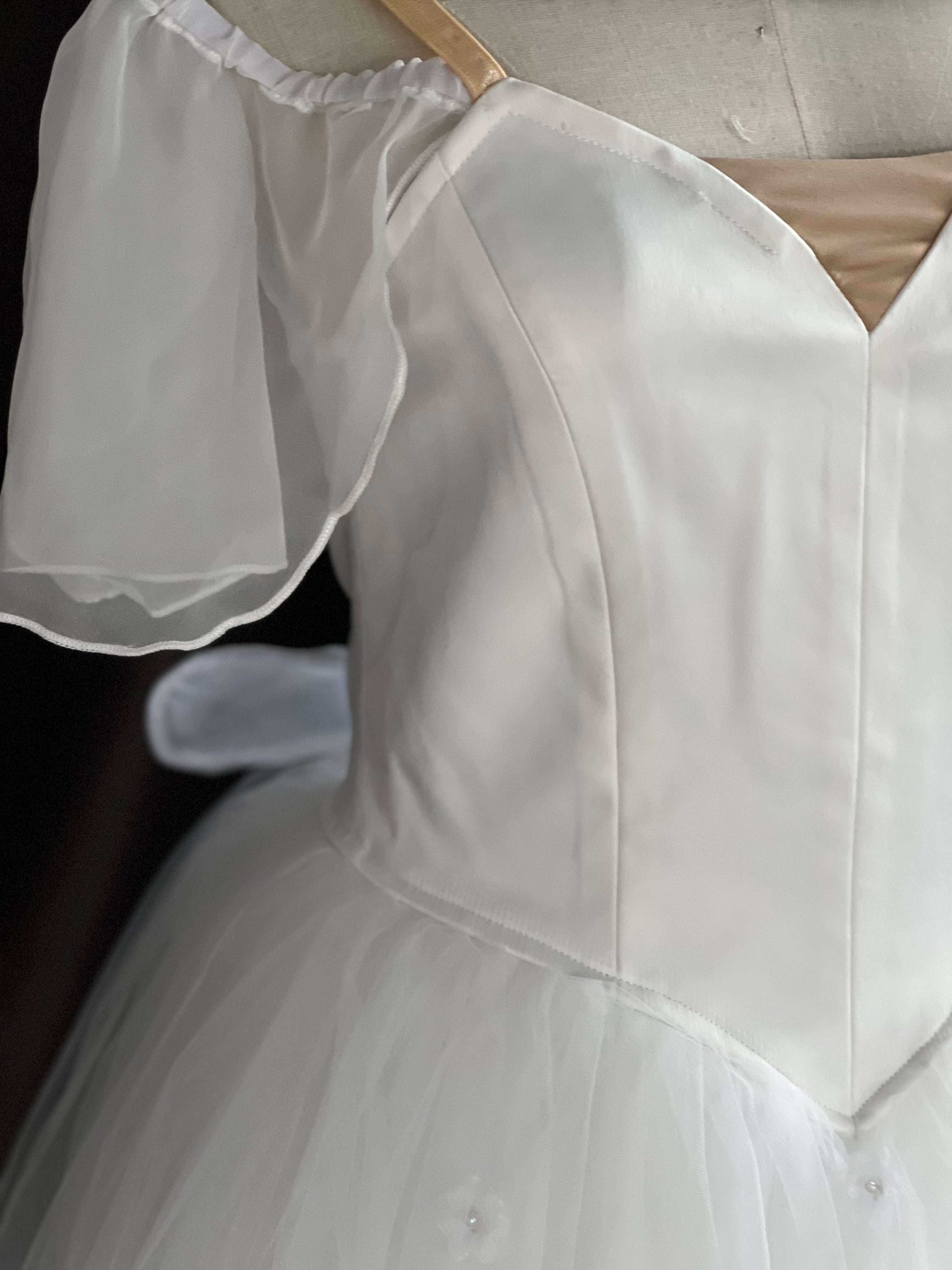 Professional White Les Sylphides Long Romantic Ballet TuTu Costume With Wings - RDFSYPH