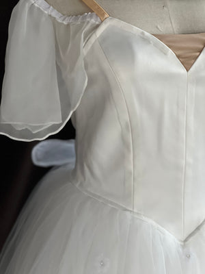 Professional White Les Sylphides Long Romantic Ballet TuTu Costume With Wings - RDFSYPH