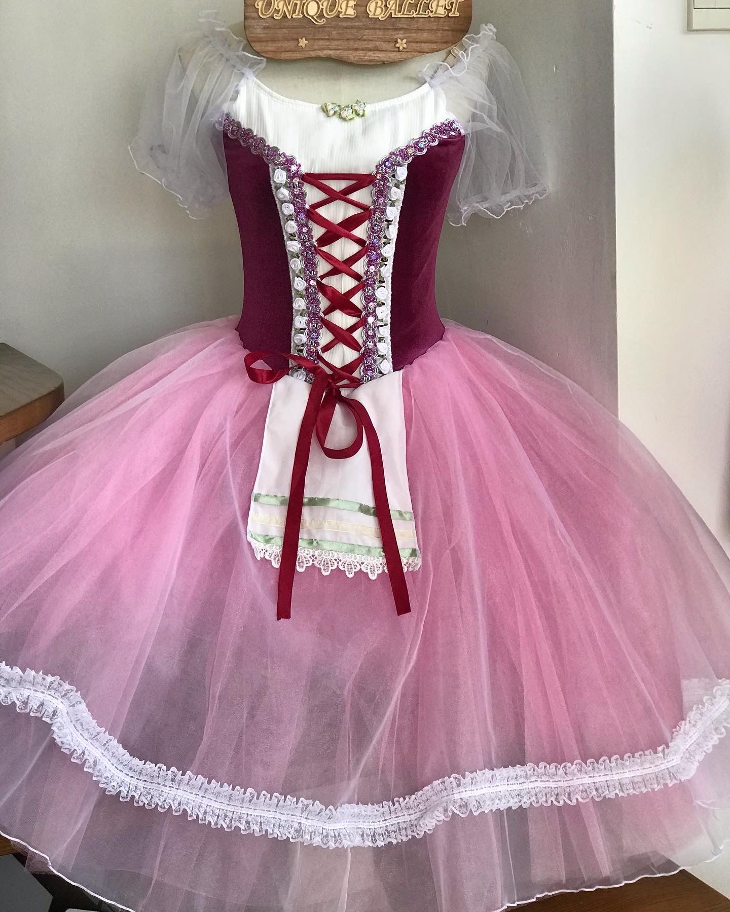 Giselle Romantic Ballet TuTu Costume Plum Purple Red La Fille Mal Gardée Long Ballet Dress- RYLOGZGSLPLUM