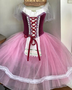 Giselle Romantic Ballet TuTu Costume Plum Purple Red La Fille Mal Gardée Long Ballet Dress- RYLOGZGSLPLUM