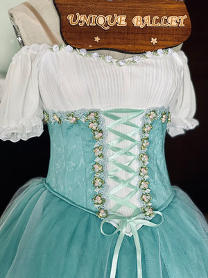 Professional Giselle Mint Green Blue Green Peasant Ballet Long Romantic Tutu Dress YAGP TuTu Costume - RYLTFNYGRNGSL