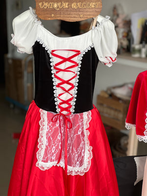 Pull Over Romantic Ballet TuTu Costume For Little Red Ridding Hood In Sleeping Beauty Long Dress Costume - RYLREDHOOD