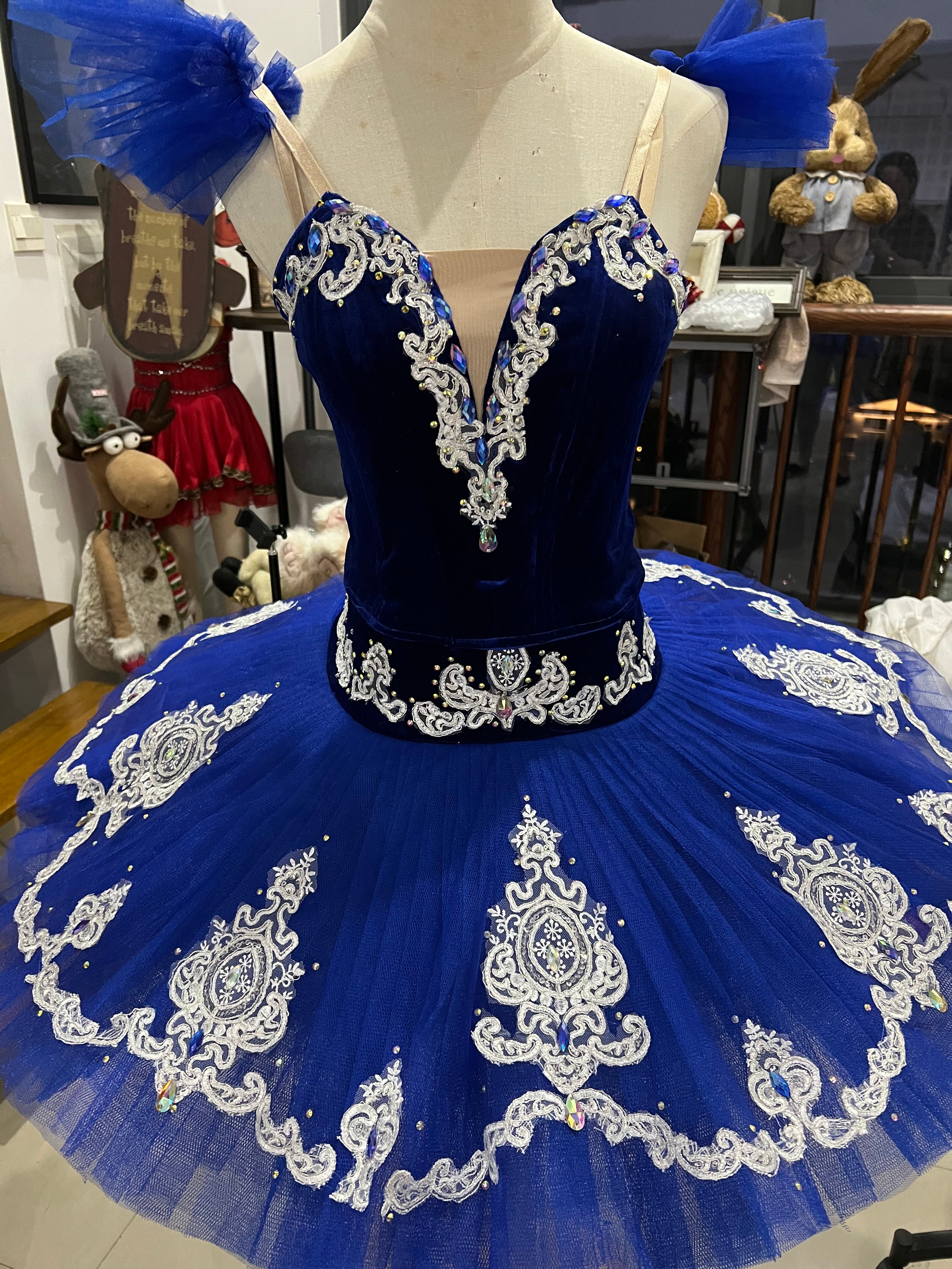 **Sample Discount** Kid's Professional Royal Blue Professional Classical Ballet TuTu Costume With Hooks