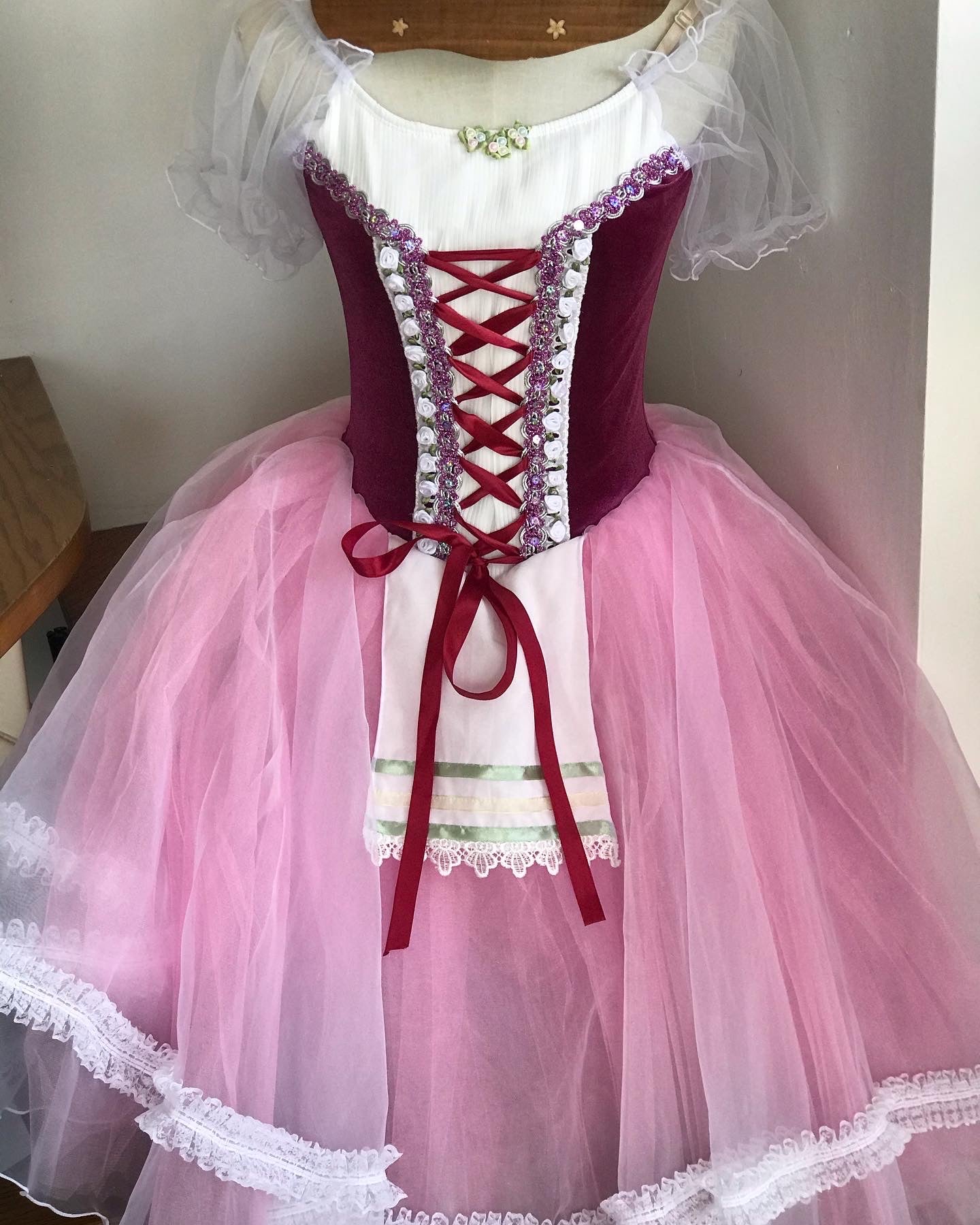 Giselle Romantic Ballet TuTu Costume Plum Purple Red La Fille Mal Gardée Long Ballet Dress- RYLOGZGSLPLUM