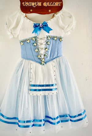 Professional Blue La Fille Ma Gardée Giselle Peasant Ballet Long Romantic Tutu Dress YAGP TuTu Costume- RYLBLUGDGSL