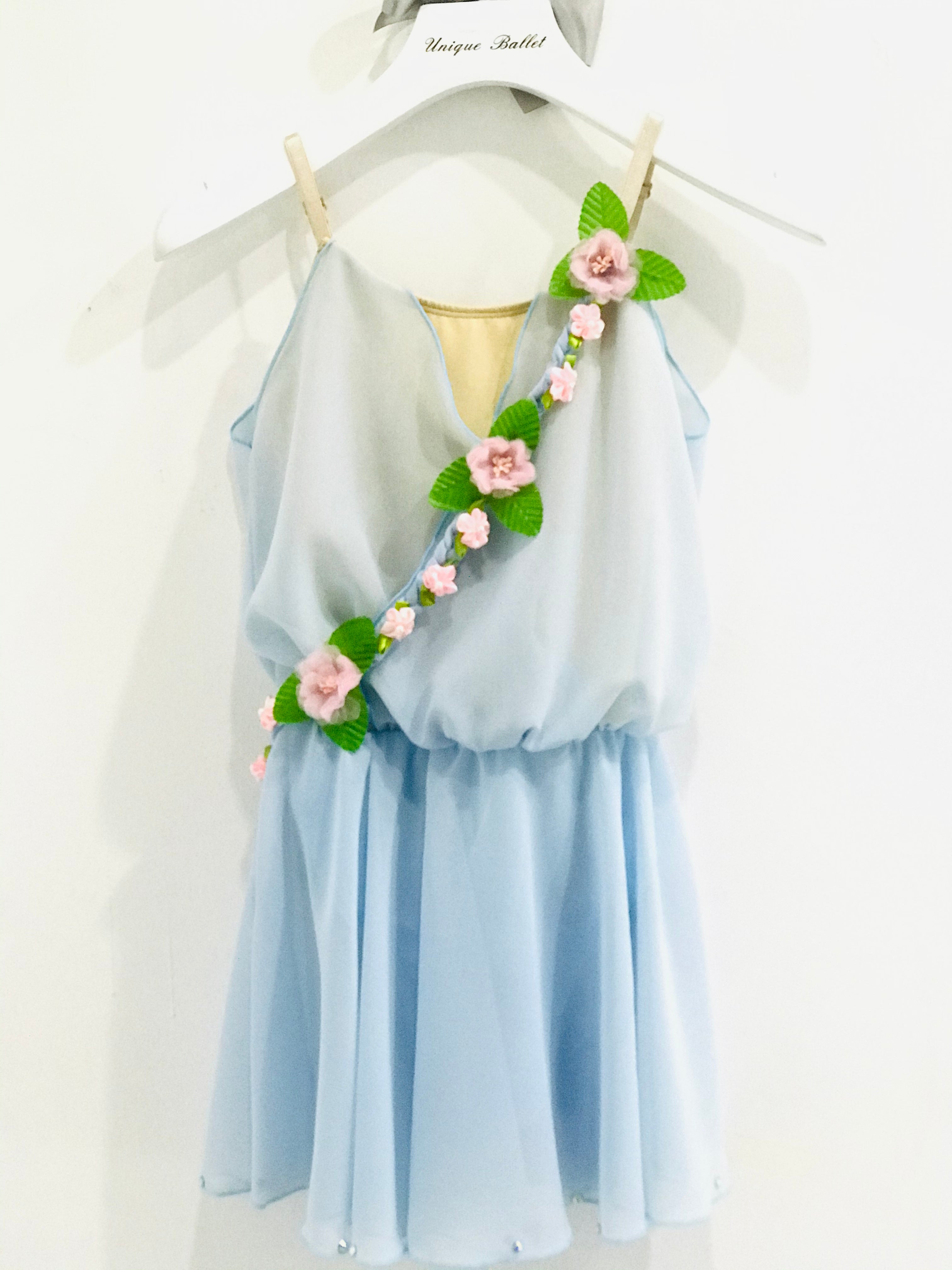 Flower Blue Cupid Lyrical Ballet Costume Modern Ballet Dress YAGP Stage Wear - YLLCUPZDBLUFLW