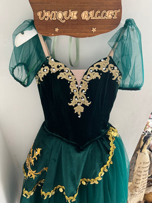 Professional Green Emerald Green La Esmeralda Romantic Ballet TuTu Costume Long Romantic Tutu Dress -RYLGRNESMRLDGD