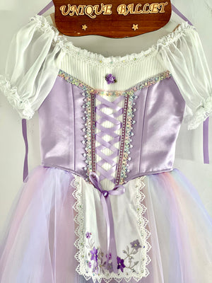 Professional Lilac Purple La  Fille Ma Gardée Giselle Peasant Ballet Long Romantic Tutu Dress YAGP TuTu Costume -RDFLLCGSL