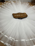 Professional White Ballet Rehearsal TuTu Skirt With Ribbons