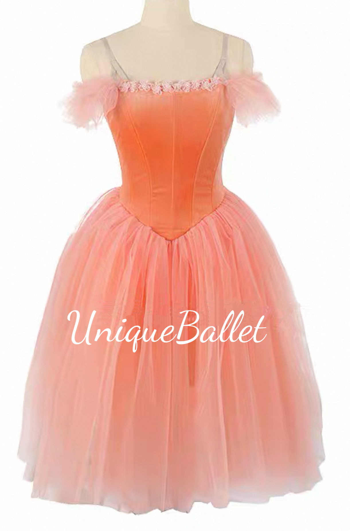 Professional Peach Pink Waltz of the flowers Long Romantic Ballet TuTu Costume -DOSUPECH