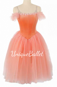 Professional Peach Pink Waltz of the flowers Long Romantic Ballet TuTu Costume -DOSUPECH