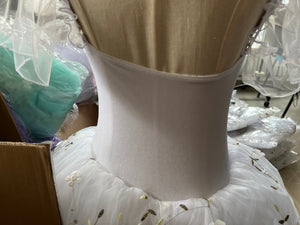 White Flowers Les Sylphides Long Romantic Ballet TuTu Dress Costume -RYLWHTFLWLCE