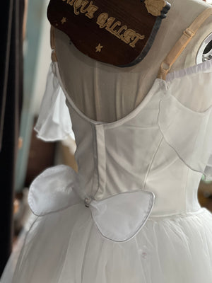 Professional White Les Sylphides Long Romantic Ballet TuTu Costume With Wings - RDFSYPH