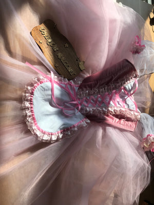 Pink Giselle Professional Romantic Ballet TuTu Hooks Long Dress Peasant Costume -DOGSLPNK