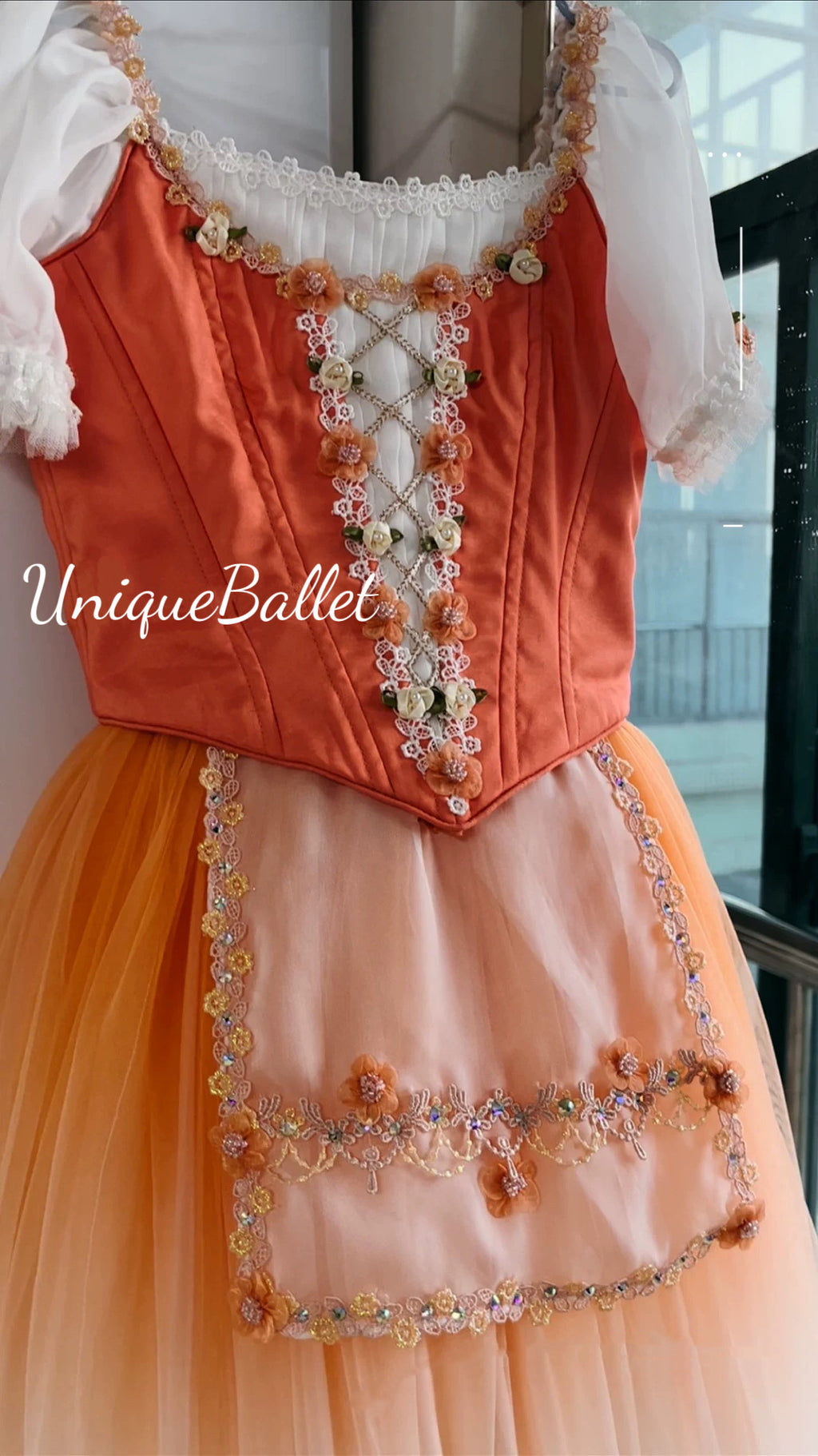 orange ballet dress Orange Ballet Tutu Dress: Handmade Performance Dancewear