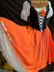 Professional Black and Orange Romantic Tutu Costume For Patuita Act 1 Scene 1 First Variation Gypsy Dress Stage Dance-wear With Hooks - RYLBLKORGGPSY