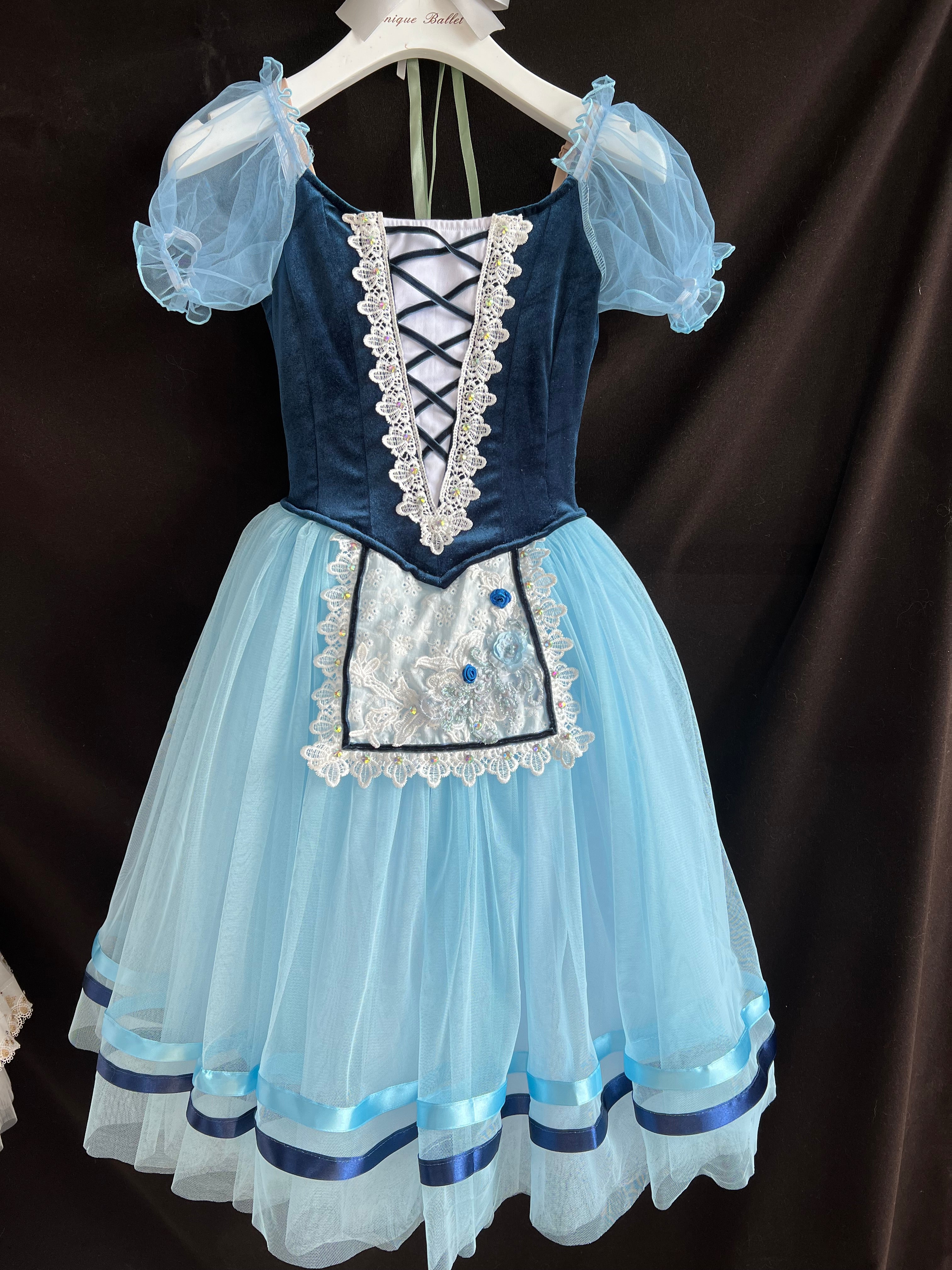 Professional Navy Blue Royal Blue Giselle Romantic Ballet TuTu Long Dress Peasant Costume- RYLBLUTUGSL