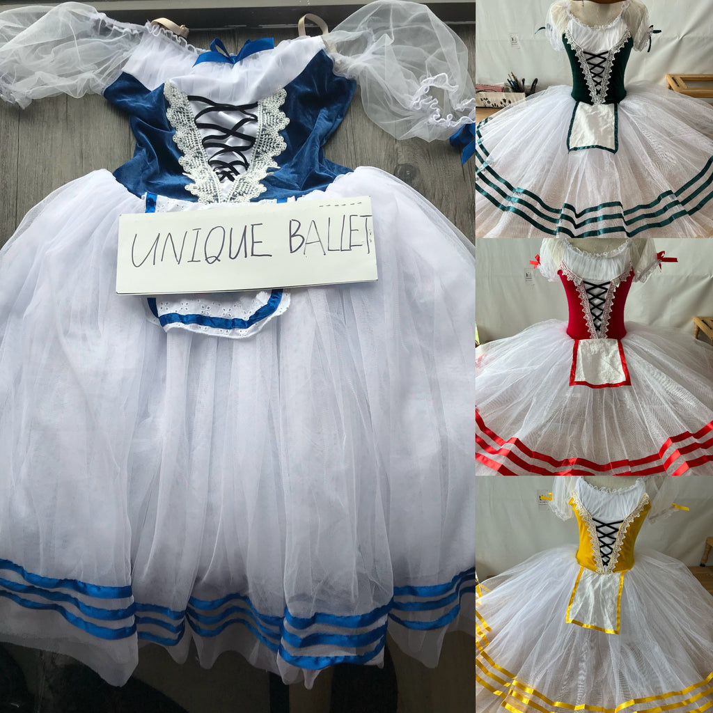 Giselle Romantic Ballet TuTu Costume Royal Blue Green Red Yellow Long Peasant Ballet Dress -RYLGSL01