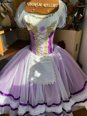 Giselle Romantic Ballet TuTu Costume Lilac Purple La Fille Mal Gardée Long Ballet Peasant Dress- RYLPURPLGSL