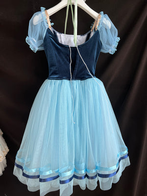 Professional Navy Blue Royal Blue Giselle Romantic Ballet TuTu Long Dress Peasant Costume- RYLBLUTUGSL