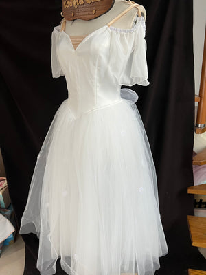 Professional White Les Sylphides Long Romantic Ballet TuTu Costume With Wings - RDFSYPH