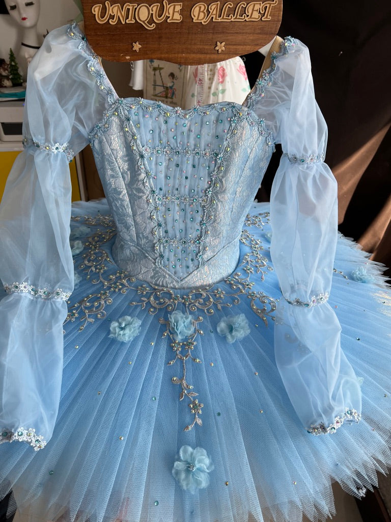 Professional Blue Fairy Doll Long Sleeves Classical Ballet TuTu Costum UniqueBallet Professional Blue Fairy Doll Long Sleeves Classical Ballet TuTu Costum UniqueBallet