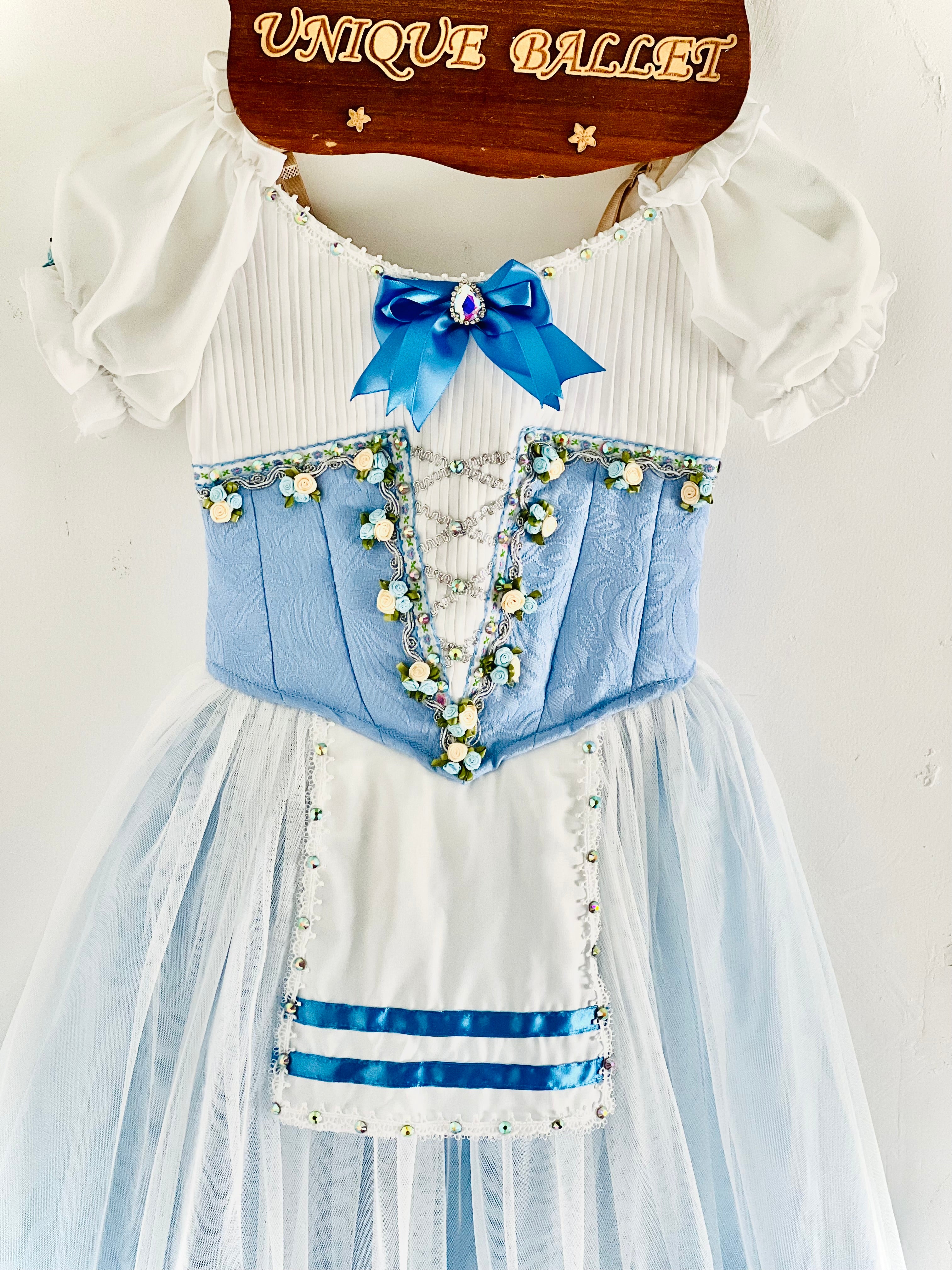 Professional Blue La Fille Ma Gardée Giselle Peasant Ballet Long Romantic Tutu Dress YAGP TuTu Costume- RYLBLUGDGSL