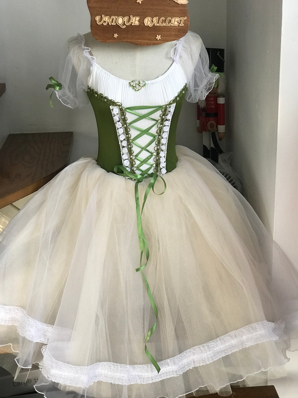 Giselle Romantic Ballet TuTu Costume Olive Green Peasant Long Ballet Dress- RYLOGZGSLOLVGRN