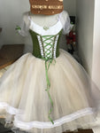 Giselle Romantic Ballet TuTu Costume Olive Green Peasant Long Ballet Dress- RYLOGZGSLOLVGRN