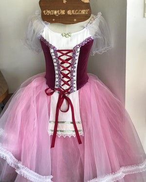Giselle Romantic Ballet TuTu Costume Plum Purple Red La Fille Mal Gardée Long Ballet Dress- RYLOGZGSLPLUM