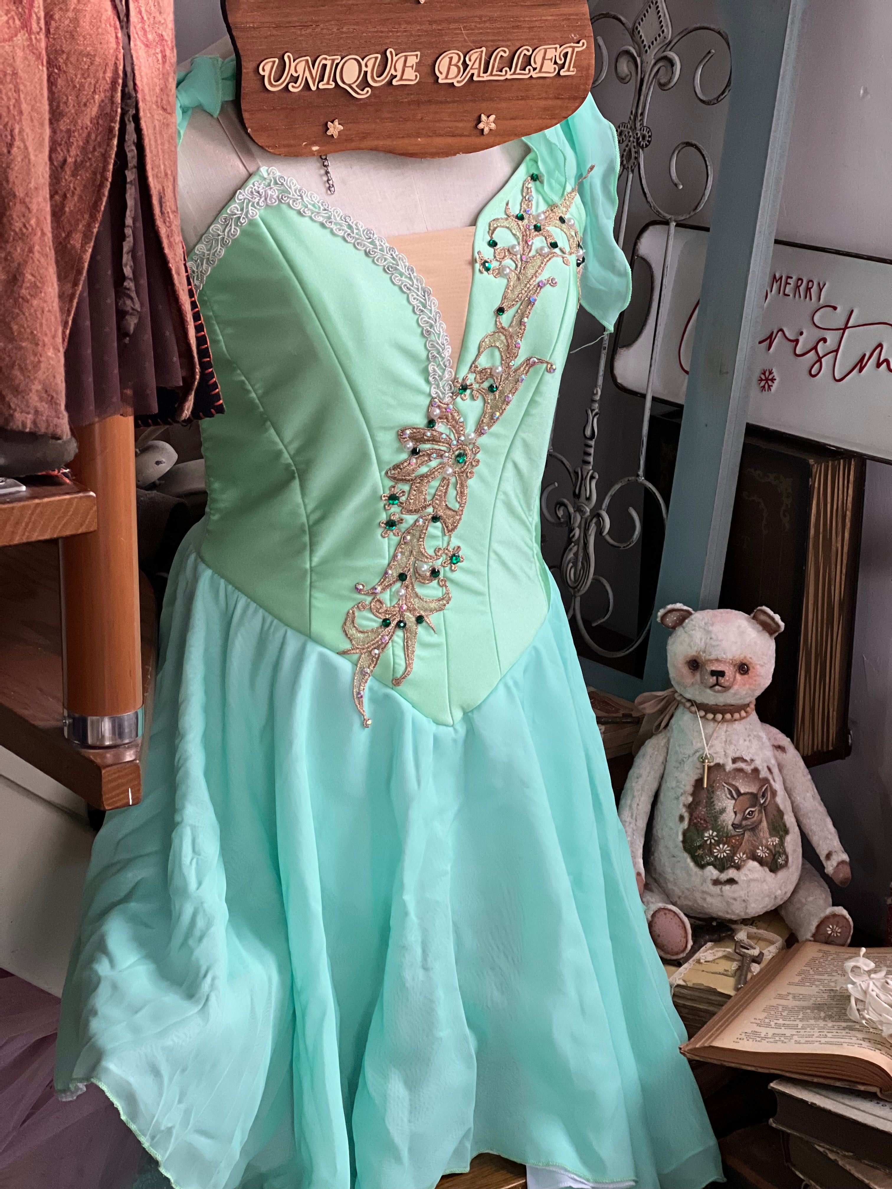 Professional Talisman Cupid Mint Green Lyrical Ballet Costume Modern Ballet YAGP Stage Costume -DOLCUPMNT