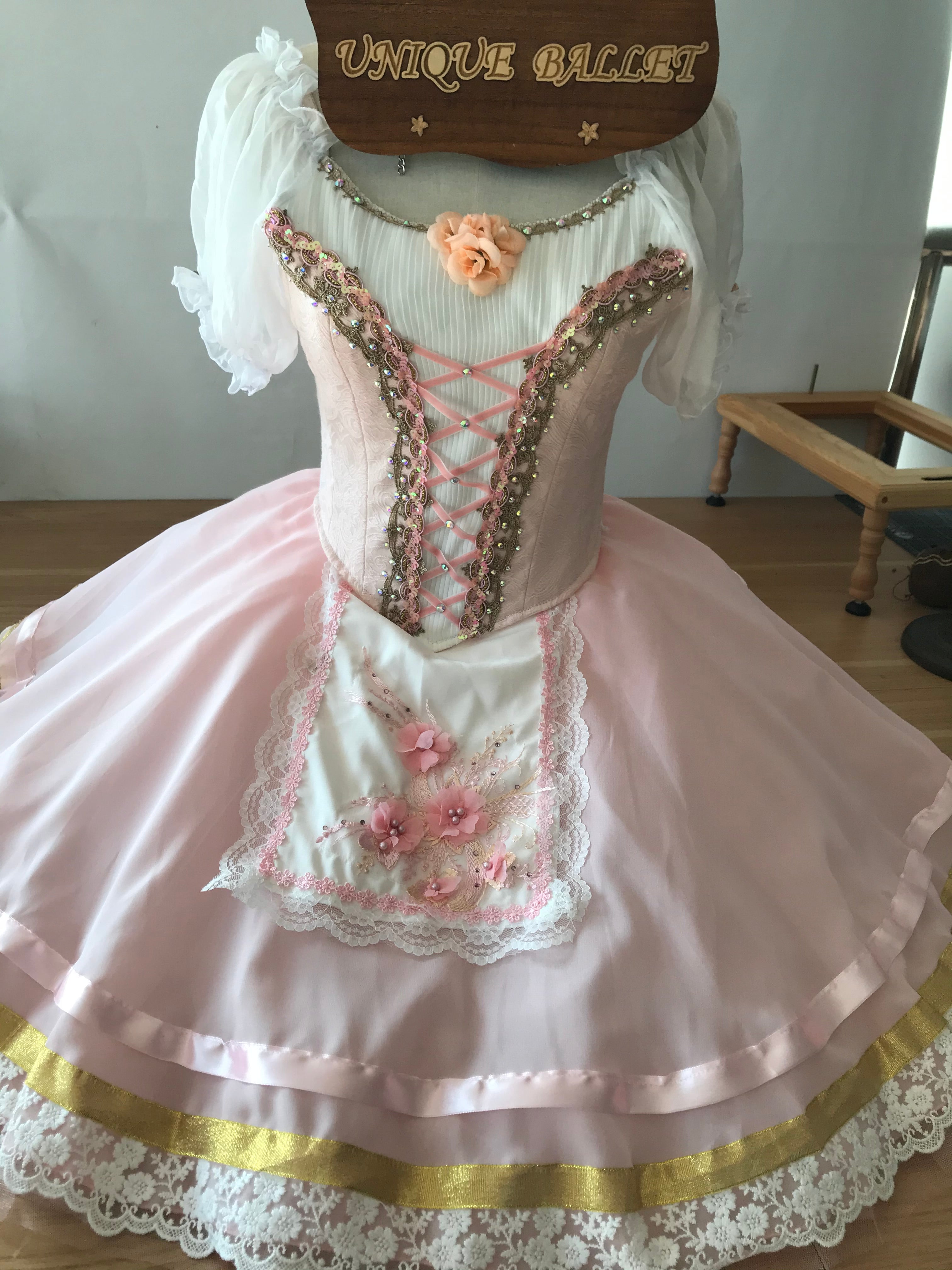 Professional Light Pink Ballet Romantic Tutu Costume For Swanhilda Coppelia La Vivandiere Variation Stage Dance-wear With Hooks -RYLPNKCOPL