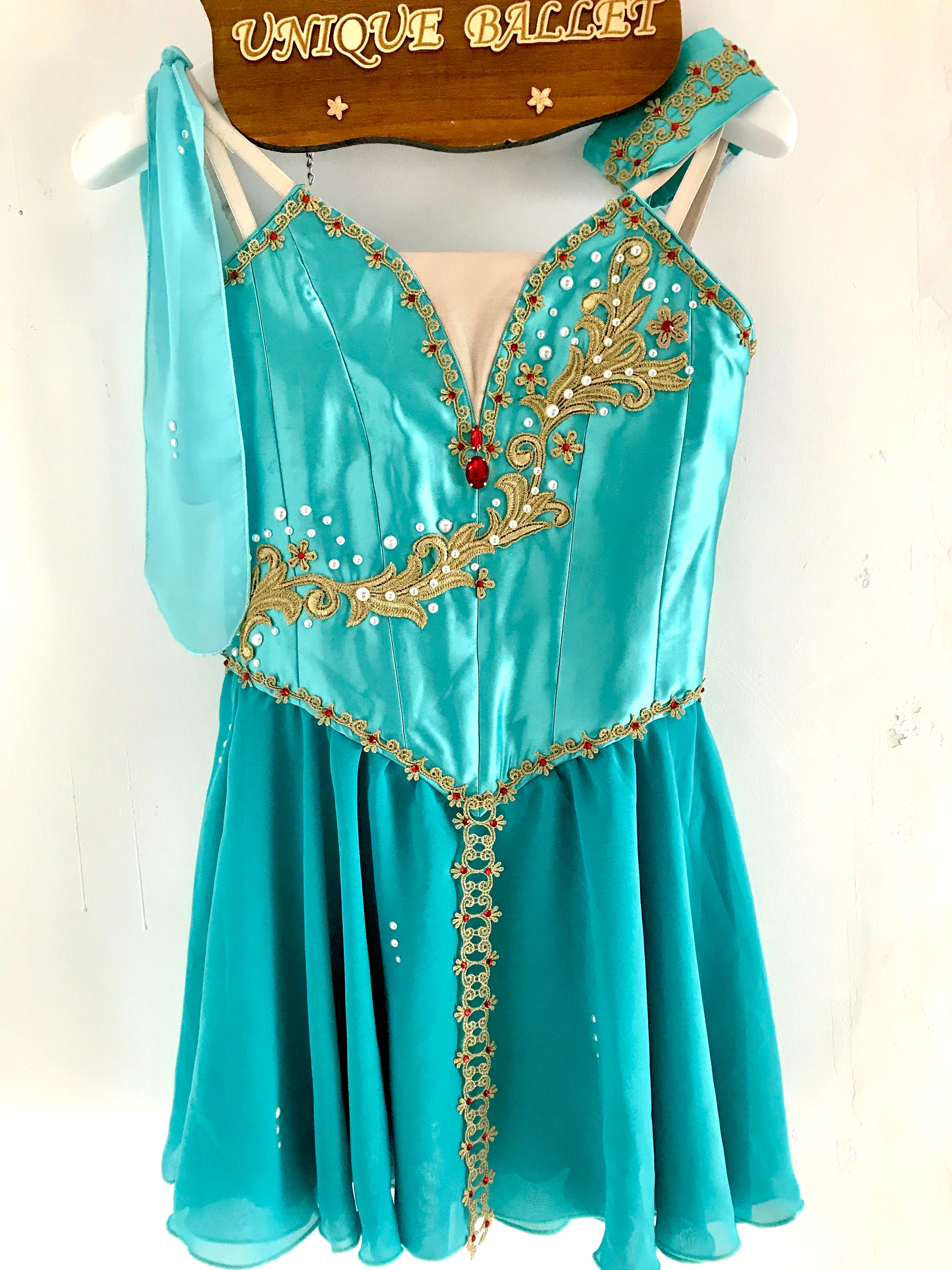 Aqua Green Cupid Talisman Lyrical Ballet Costume Modern Ballet Dress YAGP Stage Wear - YLLCUPAQAGRNZZ