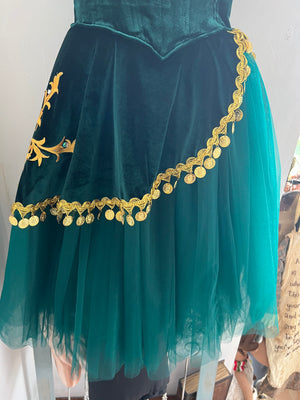 Professional Green Emerald Green La Esmeralda Romantic Ballet TuTu Costume Long Romantic Tutu Dress -RYLGRNESMRLDGD