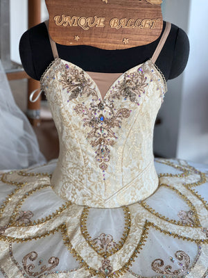 Professional Champagne Color Golden Princess Classic Ballet TuTu Costume For Sleeping Beauty Gamzatti Raymonda Paquita- CDFCHPNRMD