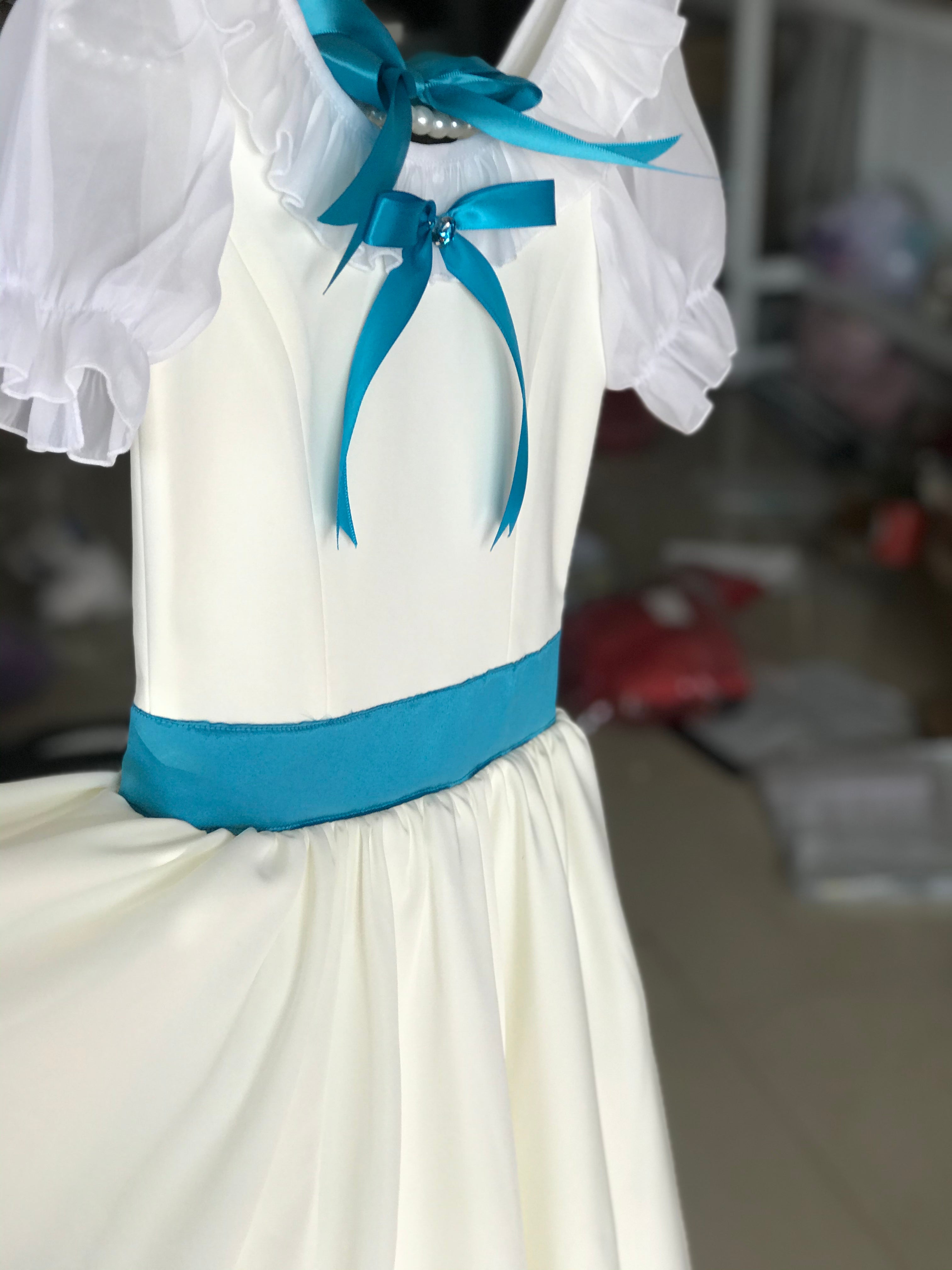 Professional Lake Blue Ribbons Nutcracker Clara Romantic Ballet TuTu Costume Graduation Ball Ballet Dress Mary Ballet Tutu Costume- RDFLAKRBNCLAR