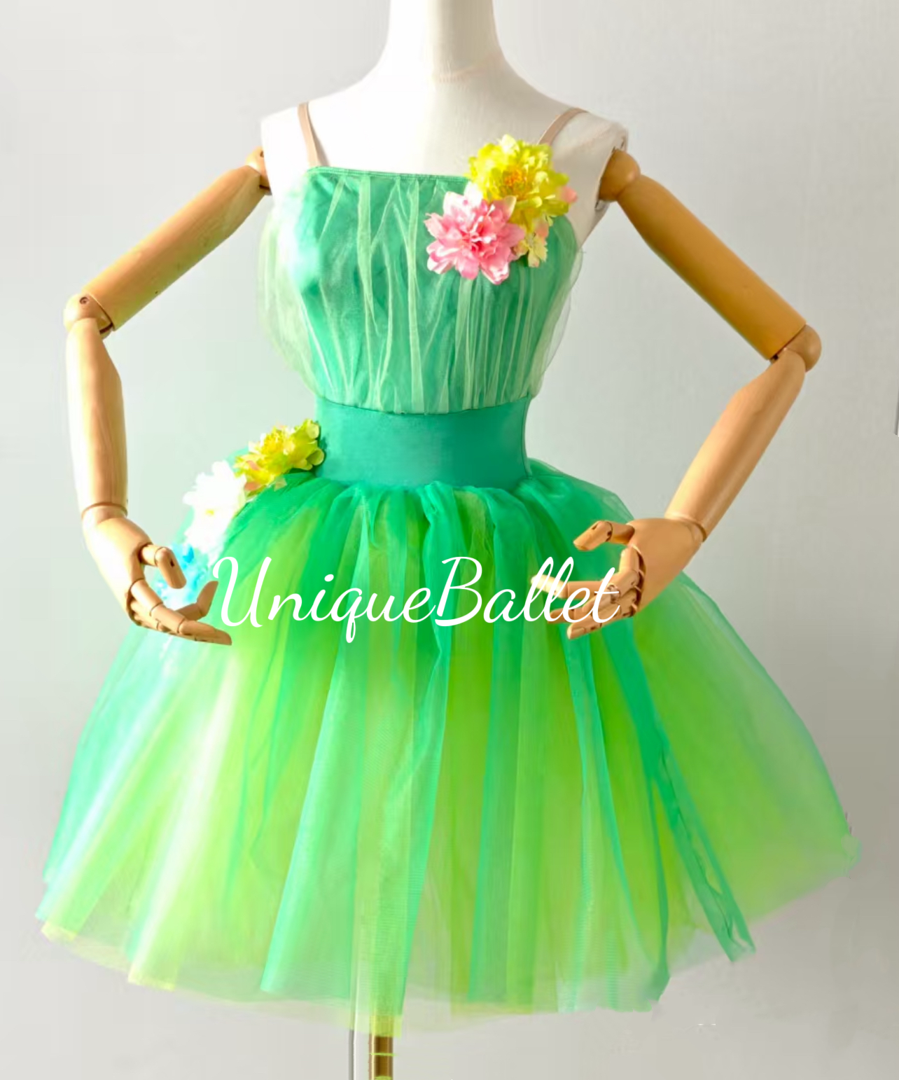 Don Quixote The Dream Forest  Kingdom of the Dryads Green Romantic Pull On Style Ballet Corps Bell TuTu Costume- RYLGRNDQDRAYD