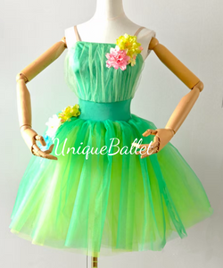 Don Quixote The Dream Forest  Kingdom of the Dryads Green Romantic Pull On Style Ballet Corps Bell TuTu Costume- RYLGRNDQDRAYD