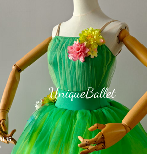Don Quixote The Dream Forest  Kingdom of the Dryads Green Romantic Pull On Style Ballet Corps Bell TuTu Costume- RYLGRNDQDRAYD