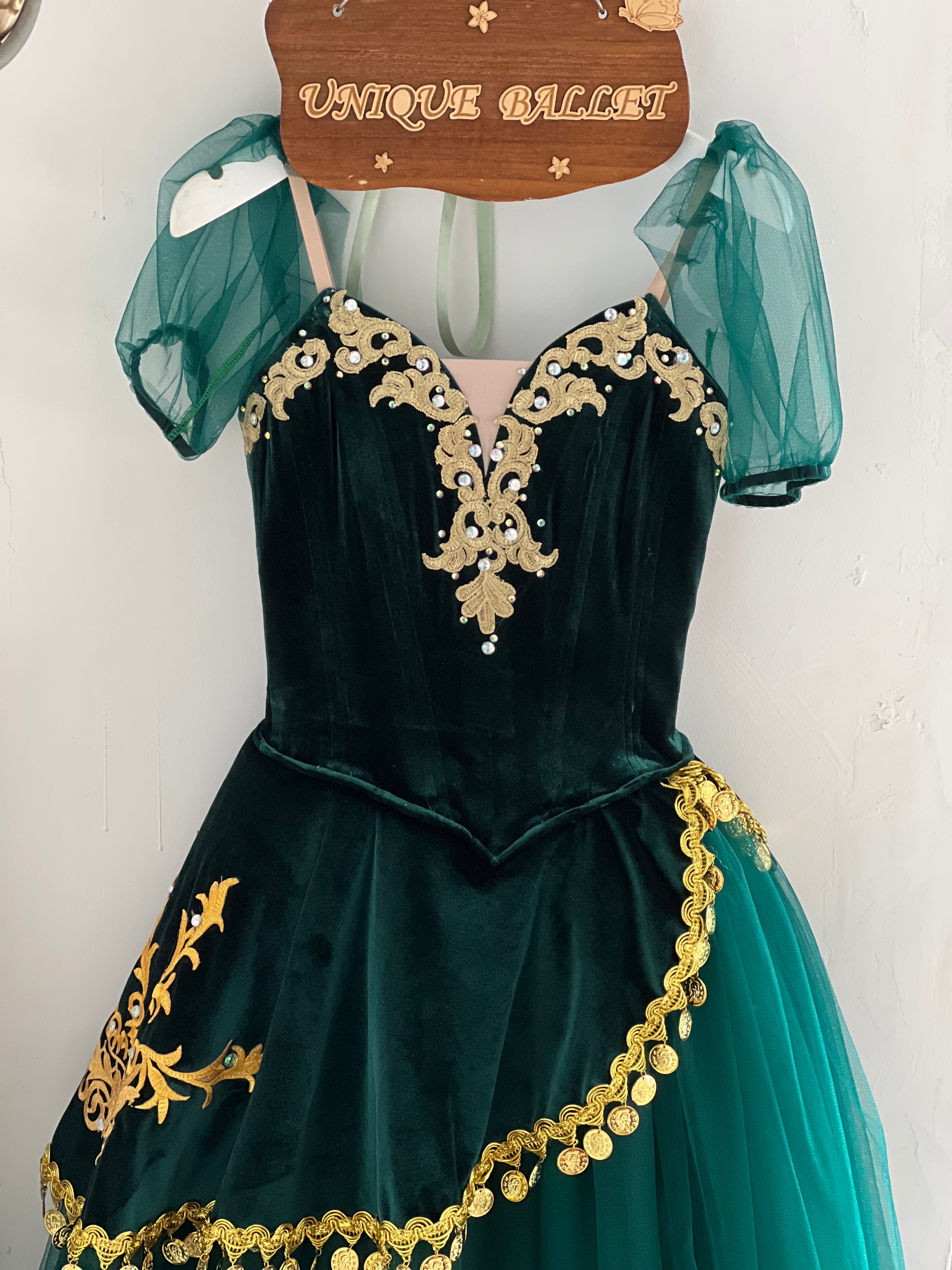 Professional Green Emerald Green La Esmeralda Romantic Ballet TuTu Costume Long Romantic Tutu Dress -RYLGRNESMRLDGD